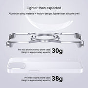 For iPhone 13 / 14 / 15 Aluminum Alloy Frameless 360-Degree Rotating Phone Case(Grey)