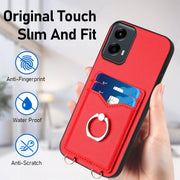 For Motorola Moto G 5G 2024 R20 Ring Card Holder Phone Case(Red)