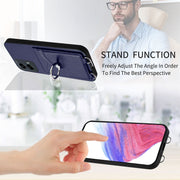 For Motorola Moto G Play 2024 5G R20 Ring Card Holder Phone Case(Blue)