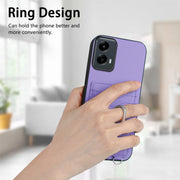 For Motorola Moto G Play 2024 5G R20 Ring Card Holder Phone Case(Purple)