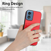 For Motorola Moto G Play 2024 4G R20 Ring Card Holder Phone Case(Red)