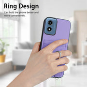 For Motorola Moto G Play 2024 4G R20 Ring Card Holder Phone Case(Purple)