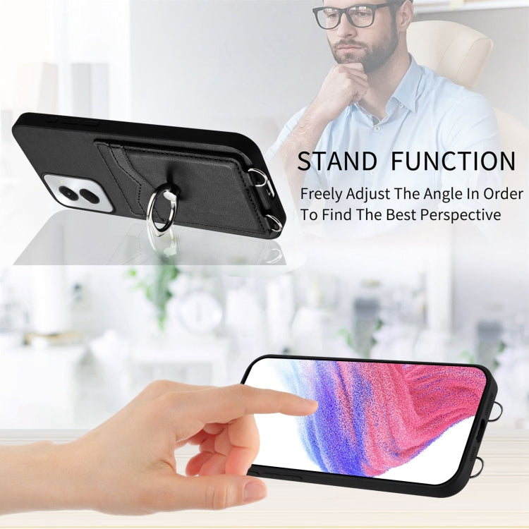 For Motorola Moto G Power 5G 2024 R20 Ring Card Holder Phone Case(Black)