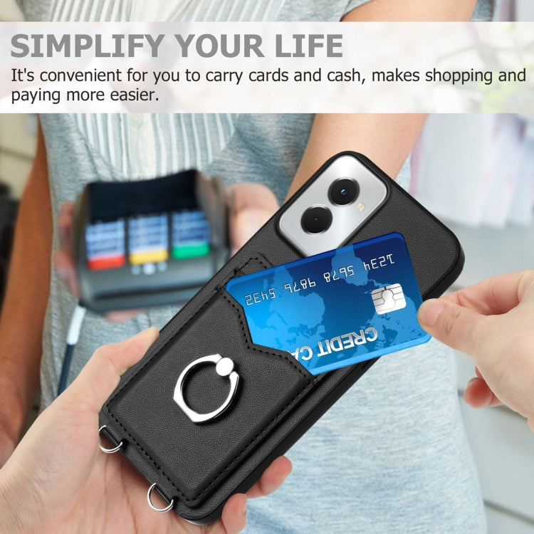 For Motorola Moto G Power 5G 2024 R20 Ring Card Holder Phone Case(Black)