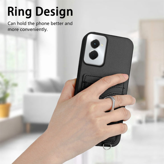 For Motorola Moto G Power 5G 2024 R20 Ring Card Holder Phone Case(Black)