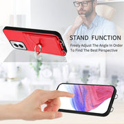 For Motorola Moto G Power 5G 2024 R20 Ring Card Holder Phone Case(Red)