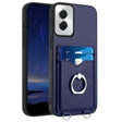 For Motorola Moto G Power 5G 2024 R20 Ring Card Holder Phone Case(Blue) - Motorola Cases by PMC Jewellery | Online Shopping South Africa | PMC Jewellery | Buy Now Pay Later Mobicred