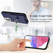 For Motorola Moto G Power 5G 2024 R20 Ring Card Holder Phone Case(Blue)