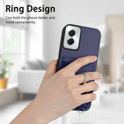 For Motorola Moto G Power 5G 2024 R20 Ring Card Holder Phone Case(Blue)