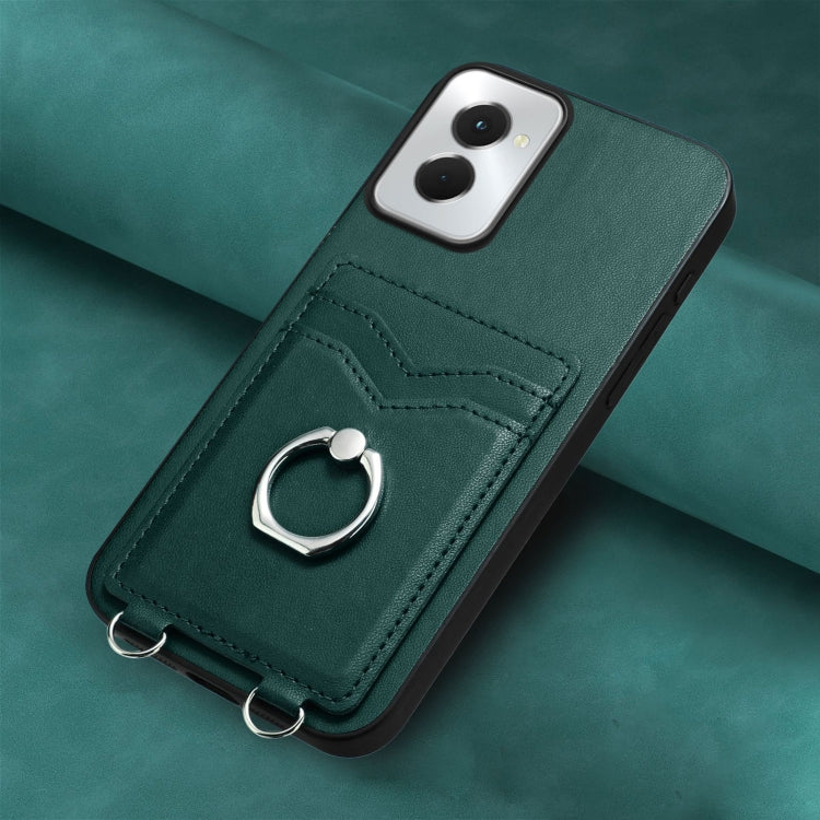 For Motorola Moto G Power 5G 2024 R20 Ring Card Holder Phone Case(Green)