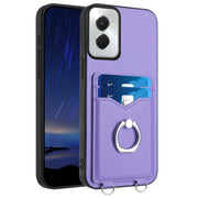 For Motorola Moto G Power 5G 2024 R20 Ring Card Holder Phone Case(Purple)
