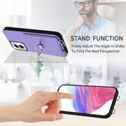 For Motorola Moto G Power 5G 2024 R20 Ring Card Holder Phone Case(Purple)