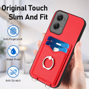For Motorola Moto G Stylus 5G 2024 R20 Ring Card Holder Phone Case(Red)