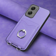 For Motorola Moto G Stylus 5G 2024 R20 Ring Card Holder Phone Case(Purple)