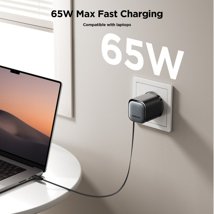JOYROOM JR-TCL02 GaN 65W 2-Port Charger with Retractable Cable, EU Plug - free shipping - PMC TechLife - Order now!