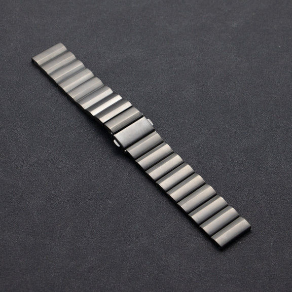 22mm Three Plants Flat Buckle Titanium Alloy Watch Band(Grey)