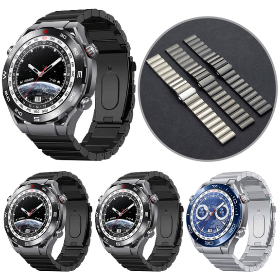 22mm Three Plants Flat Buckle Titanium Alloy Watch Band(Grey)