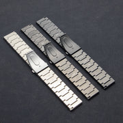 22mm Three Plants Flat Buckle Titanium Alloy Watch Band(Silver)