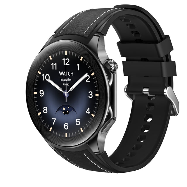 HD Watch X 1.43 inch IP68 BT5.3 Sport Smart Watch, Support Bluetooth Call / Sleep / Blood Oxygen / Heart Rate / Blood Pressure Health Monitor(Black Leather + Black Silicone Strap)