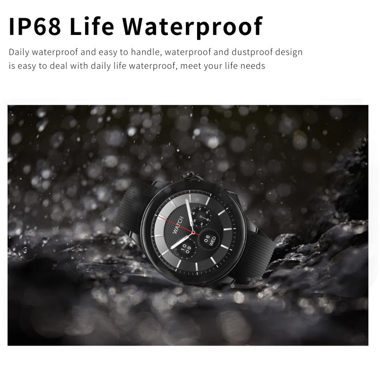 HD Watch X 1.43 inch IP68 BT5.3 Sport Smart Watch, Support Bluetooth Call / Sleep / Blood Oxygen / Heart Rate / Blood Pressure Health Monitor(Black Leather + Black Silicone Strap)