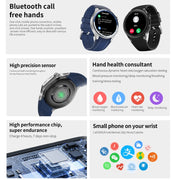 HD Watch X 1.43 inch IP68 BT5.3 Sport Smart Watch, Support Bluetooth Call / Sleep / Blood Oxygen / Heart Rate / Blood Pressure Health Monitor(Silver Steel + Blue Silicone Strap)