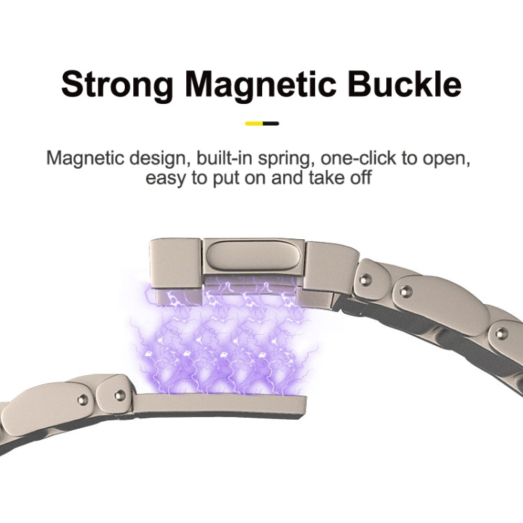 For Garmin Fenix 7 / Forerunner 965 22mm Three-Bead Magnetic Buckle Metal Quick Release Watch Band(Titanium) - Watch Bands by PMc TechLife | Online Shopping South Africa | PMc TechLife | Buy Now Pay Later Mobicred