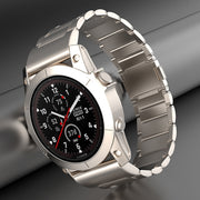 For Garmin Fenix 7 / Forerunner 965 22mm Three-Bead Magnetic Buckle Metal Quick Release Watch Band(Silver)