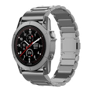For Garmin Tactix 7 Pro / Fenix 7X 26mm Three-Bead Magnetic Buckle Metal Quick Release Watch Band(Grey)