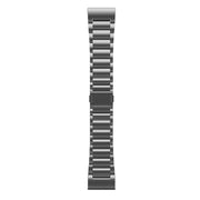 For Garmin Tactix 7 Pro / Fenix 7X 26mm Three-Bead Magnetic Buckle Metal Quick Release Watch Band(Grey)