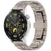 22mm Butterfly Buckle Titanium Alloy Watch Band(Grey)