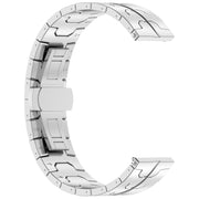 22mm Butterfly Buckle Titanium Alloy Watch Band(Silver)