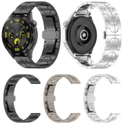 22mm Butterfly Buckle Titanium Alloy Watch Band(Silver)