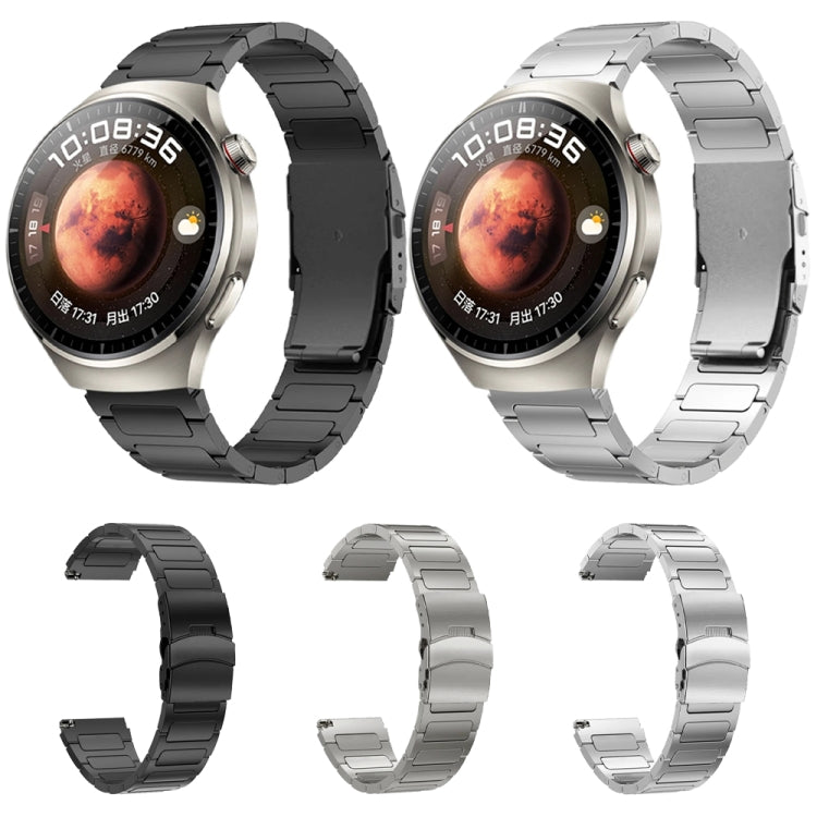 22mm Dual Safety Buckle Titanium Alloy Watch Band(Grey)