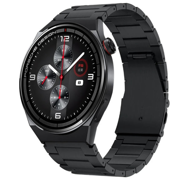 22mm Three-Bead Magnetic Buckle Titanium Alloy Watch Band(Black)