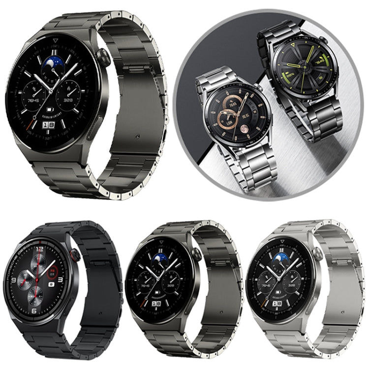 22mm Three-Bead Magnetic Buckle Titanium Alloy Watch Band(Grey)