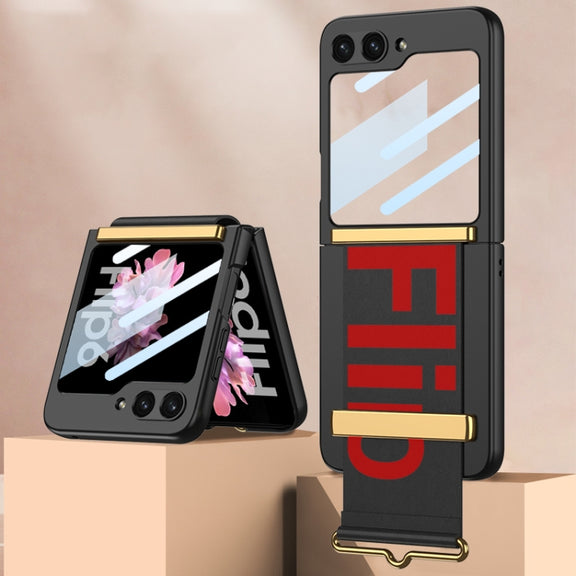 For Samsung Galaxy Z Flip6 / Flip7 FE GKK Integrated Ultra-thin Wristband Holder Phone Case(Black)