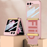 For Samsung Galaxy Z Flip6 / Flip7 FE GKK Integrated Ultra-thin Wristband Holder Phone Case(Pink)