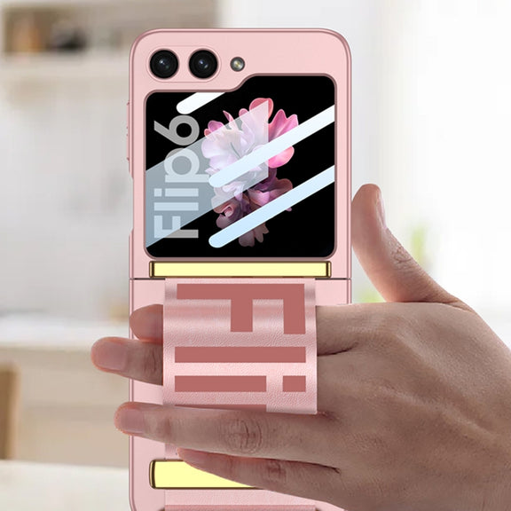 For Samsung Galaxy Z Flip6 / Flip7 FE GKK Integrated Ultra-thin Wristband Holder Phone Case(Pink)