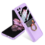 For Samsung Galaxy Z Flip6 / Flip7 FE GKK Integrated Ultra-thin Leather Card Slots Phone Case with Ring Holder(Purple)
