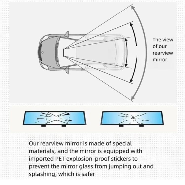 3R 3R-123 Car Suction Cup Curved Wide Angle Rear View Mirror - Interior Mirrors by 3R | Online Shopping South Africa | PMC Jewellery | Buy Now Pay Later Mobicred