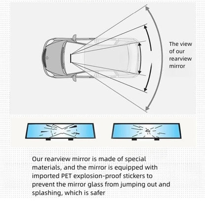 3R 3R-123 Car Suction Cup Curved Wide Angle Rear View Mirror - Interior Mirrors by 3R | Online Shopping South Africa | PMC Jewellery | Buy Now Pay Later Mobicred