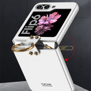 For Samsung Galaxy Z Flip6 GKK Ultra-thin PC Full Coverage Phone Case with Ring Holder(Silver)