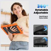 For iPad Air 13 2025 / 2024 Silicone Hybrid PC Tablet Case with Shoulder Strap(Orange)