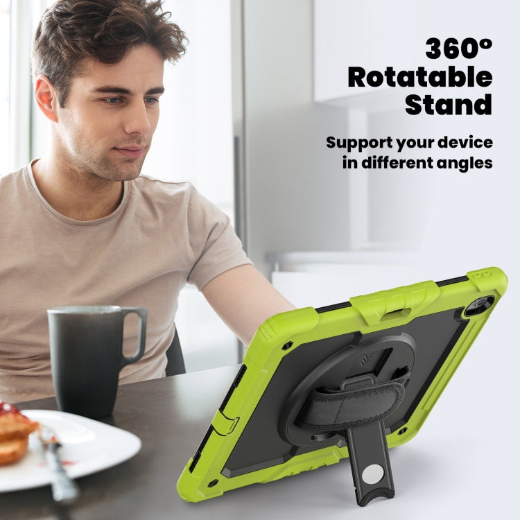 For iPad Air 13 2025 / 2024 Silicone Hybrid PC Tablet Case with Shoulder Strap(Black + Yellow Green) - iPad Air 13 2025 / 2024 Cases by PMC TechLife | Online Shopping South Africa | PMC TechLife | Buy Now Pay Later Mobicred