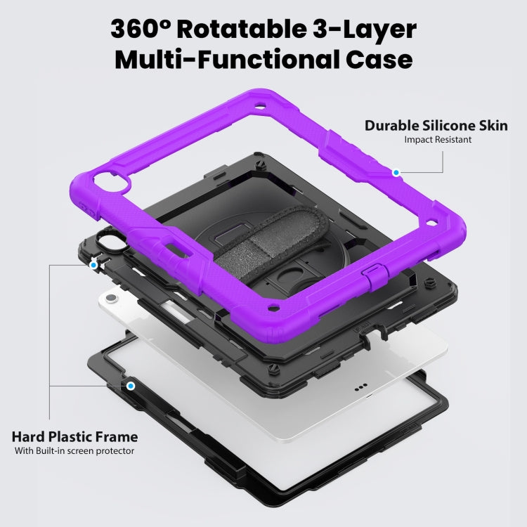 For iPad Air 13 2025 / 2024 Silicone Hybrid PC Tablet Case with Shoulder Strap(Purple) - iPad Air 13 2025 / 2024 Cases by PMC TechLife | Online Shopping South Africa | PMC TechLife | Buy Now Pay Later Mobicred