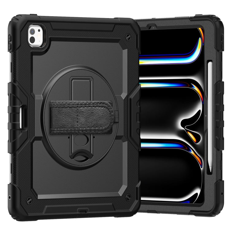 For iPad Pro 13 2024 Silicone Hybrid PC Tablet Case with Shoulder Strap(Black) - iPad Pro 13 2024 Cases by PMC TechLife | Online Shopping South Africa | PMC TechLife | Buy Now Pay Later Mobicred