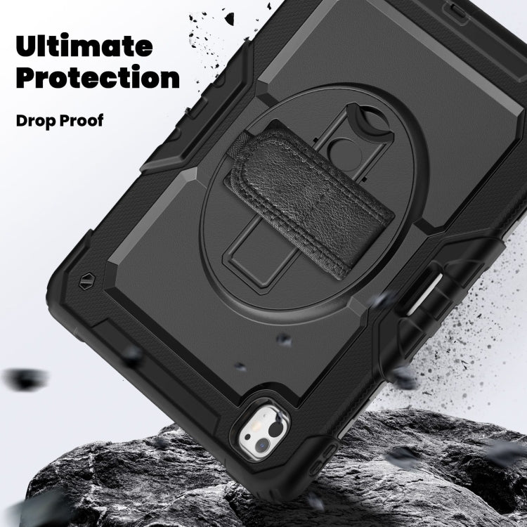 For iPad Pro 13 2024 Silicone Hybrid PC Tablet Case with Shoulder Strap(Black) - iPad Pro 13 2024 Cases by PMC TechLife | Online Shopping South Africa | PMC TechLife | Buy Now Pay Later Mobicred