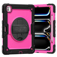 For iPad Pro 13 2024 Silicone Hybrid PC Tablet Case with Shoulder Strap(Rose Red + Black) - iPad Pro 13 2024 Cases by PMC TechLife | Online Shopping South Africa | PMC TechLife | Buy Now Pay Later Mobicred
