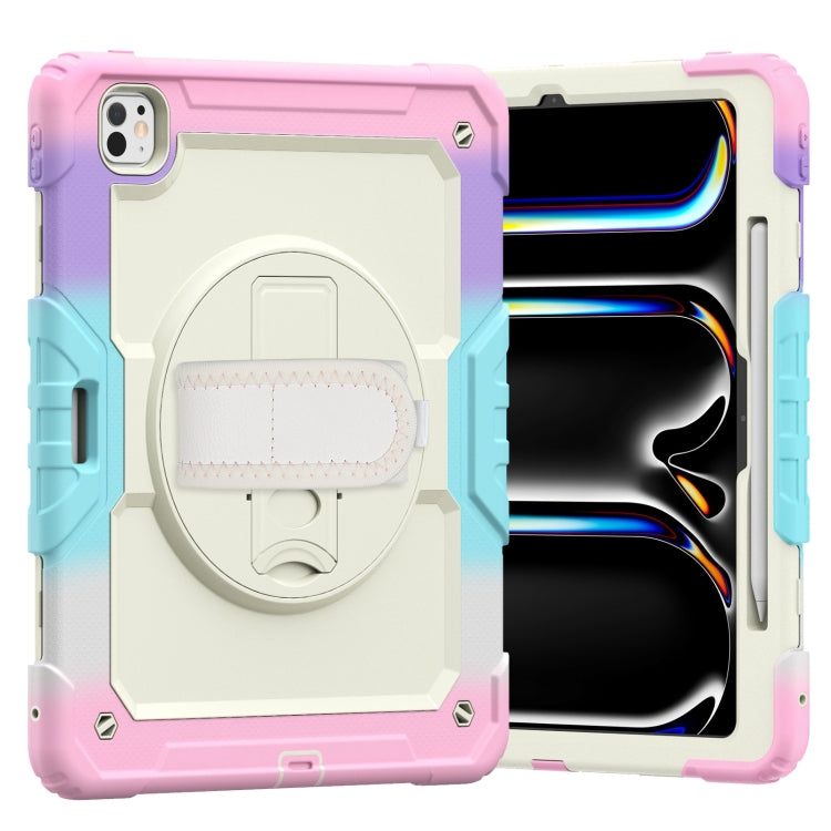 For iPad Pro 13 2024 Silicone Hybrid PC Tablet Case with Shoulder Strap(Camouflage Pink) - iPad Pro 13 2024 Cases by PMC TechLife | Online Shopping South Africa | PMC TechLife | Buy Now Pay Later Mobicred