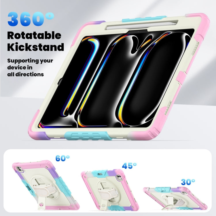 For iPad Pro 13 2024 Silicone Hybrid PC Tablet Case with Shoulder Strap(Camouflage Pink) - iPad Pro 13 2024 Cases by PMC TechLife | Online Shopping South Africa | PMC TechLife | Buy Now Pay Later Mobicred